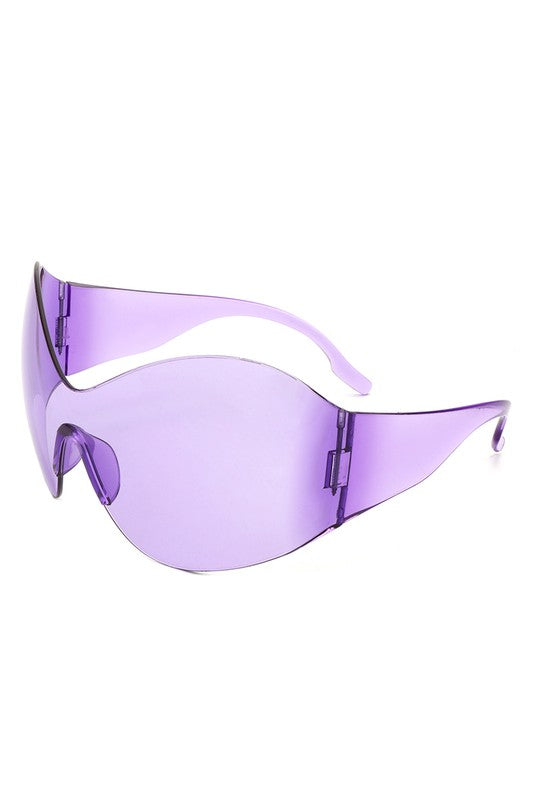 Neo Y2K Rimless Oversized Wraparound Sunglasses