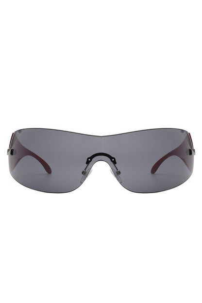 Candy Glow Rimless Sleek Wraparound Sunglasses