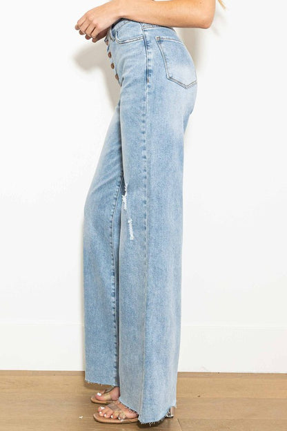 Alice Crossover High Waist Wide Leg Jeans