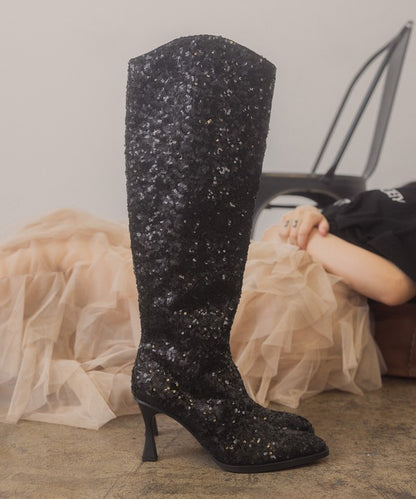 Josephine In Paris Sequin Knee High Boots