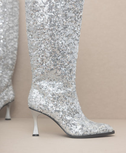 Josephine In Paris Sequin Knee High Boots