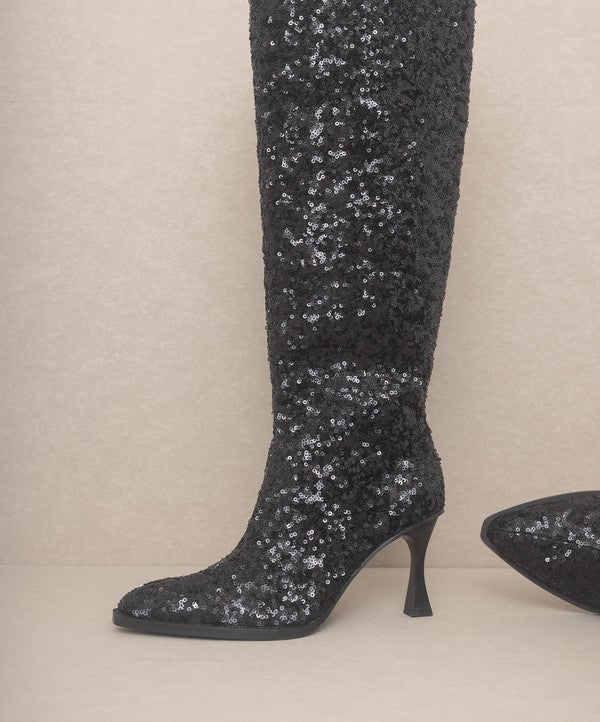 Josephine In Paris Sequin Knee High Boots