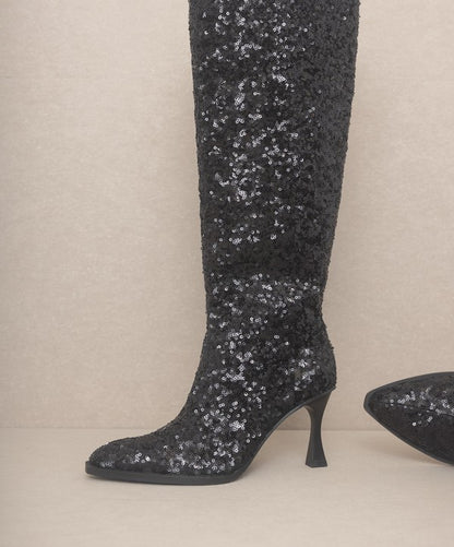 Josephine In Paris Sequin Knee High Boots