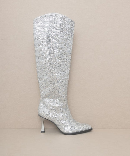 Josephine In Paris Sequin Knee High Boots