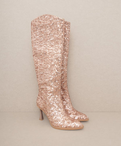 Josephine In Paris Sequin Knee High Boots