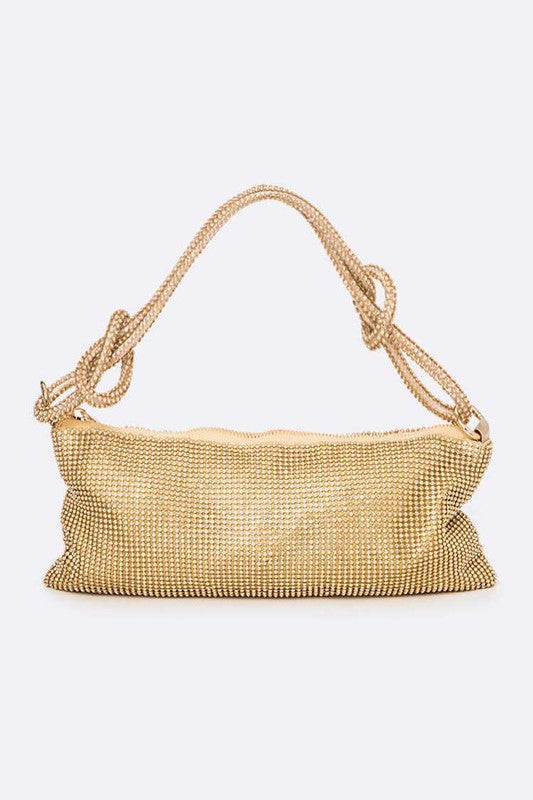 Ariana Sparkly Rhinestones Baguette Knot Shoulder Bag