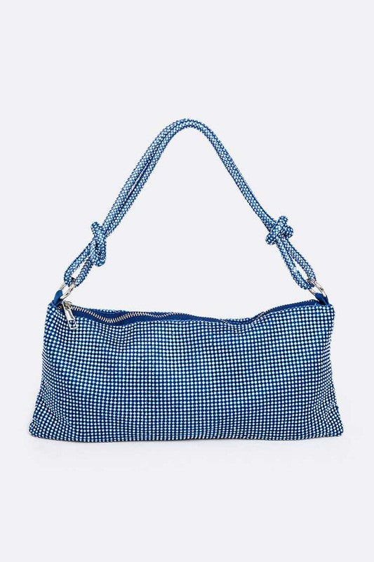 Ariana Sparkly Rhinestones Baguette Knot Shoulder Bag