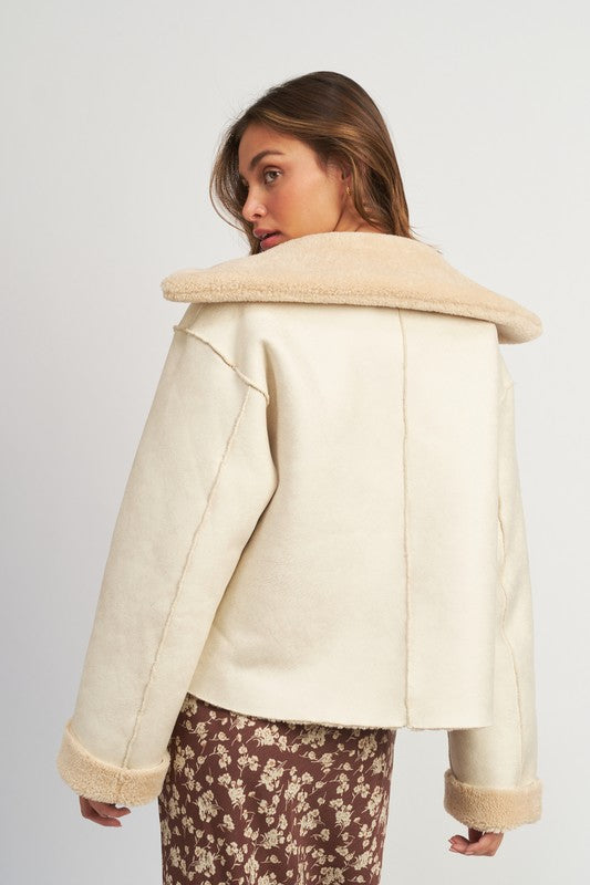 Nadia Reversible Faux Fur Cropped Jacket