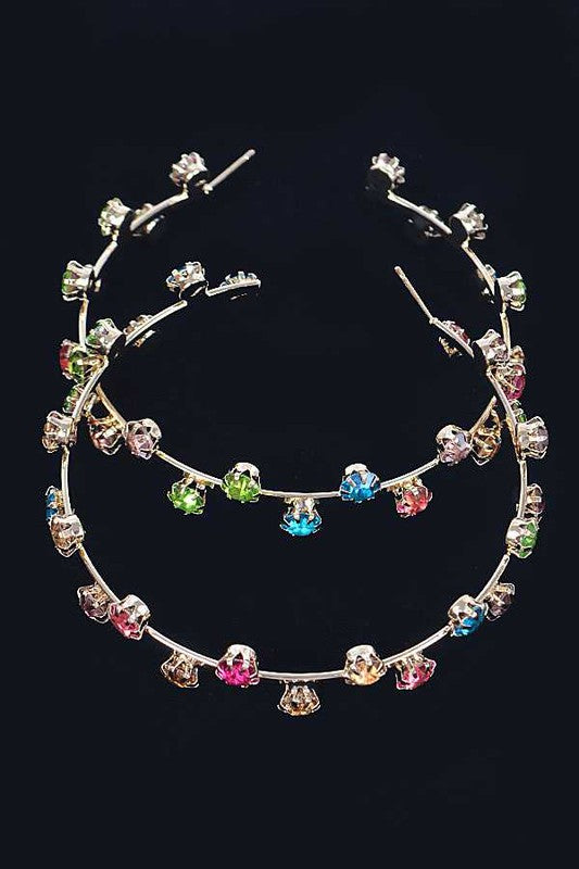 Iconic Oversize Crystal Rhinestones Hoop Earrings