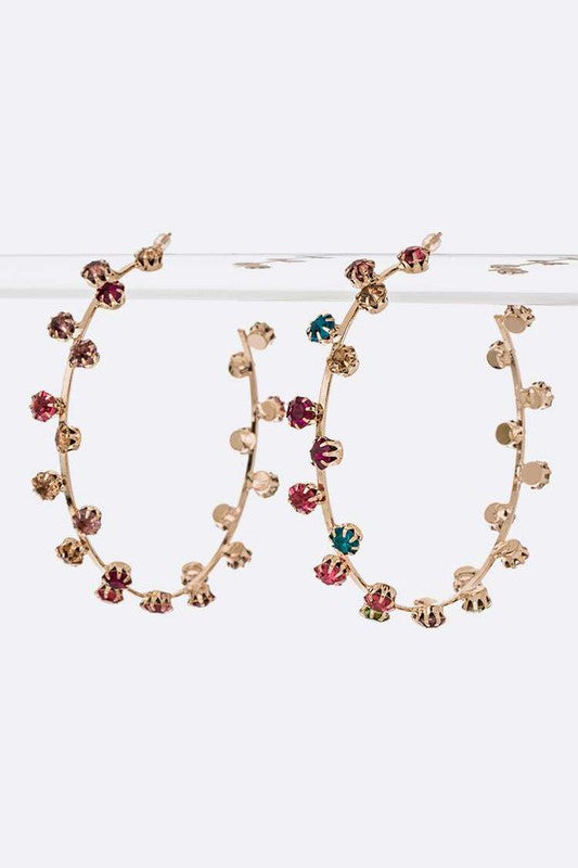 Iconic Oversize Crystal Rhinestones Hoop Earrings
