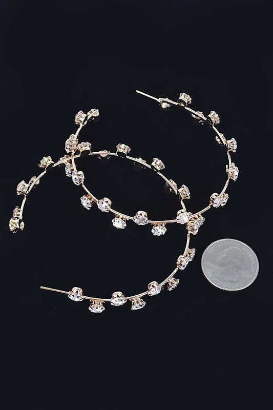 Iconic Oversize Crystal Rhinestones Hoop Earrings
