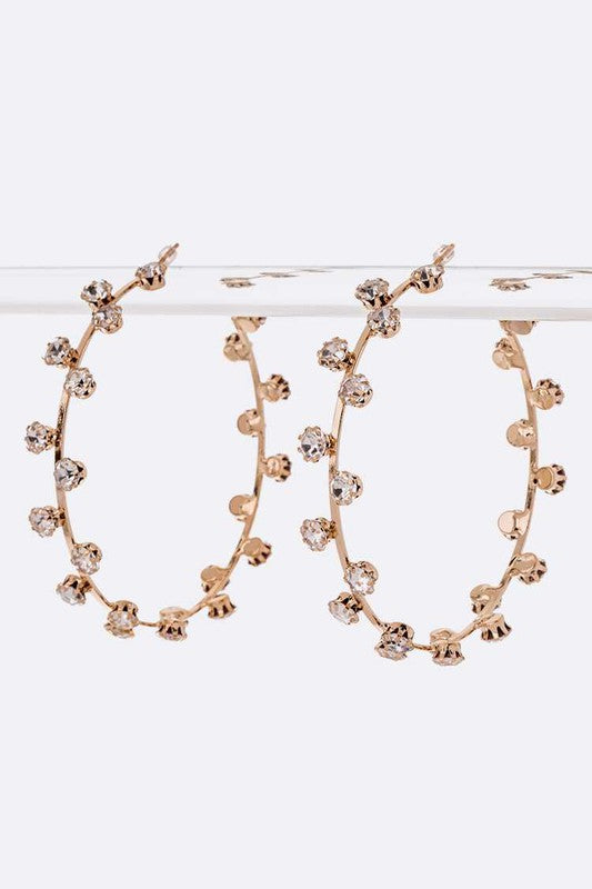 Iconic Oversize Crystal Rhinestones Hoop Earrings