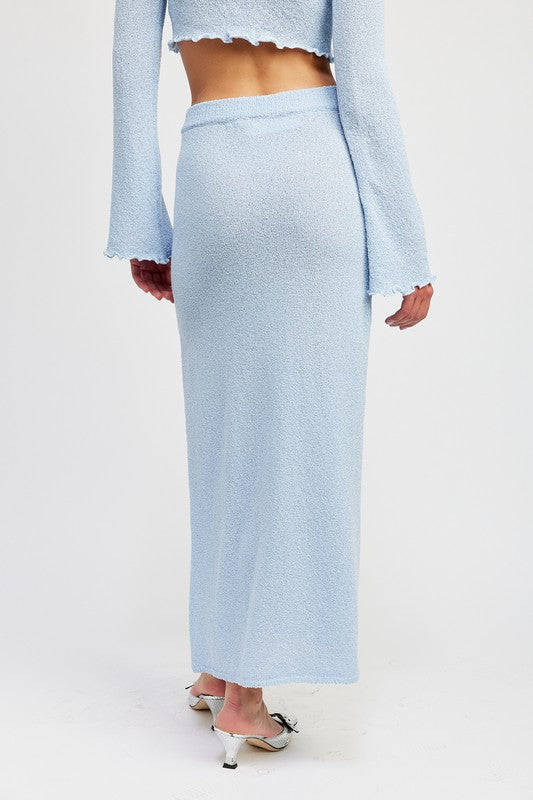 Indie High Waist Side Slit Maxi Skirt