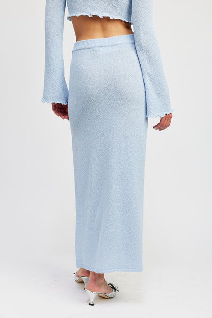 Indie High Waist Side Slit Maxi Skirt