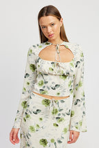 Paloma Square Neckline Tie Front Blouse