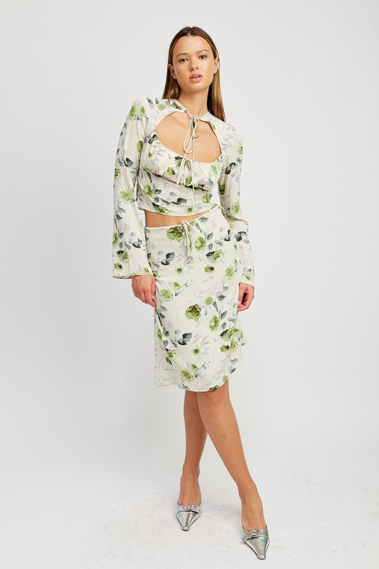 Paloma Square Neckline Tie Front Blouse