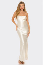 Amara Cami Strap Open Back Satin Maxi Dress