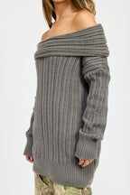 Rachel Off The Shoulder Oversized Sweater Top