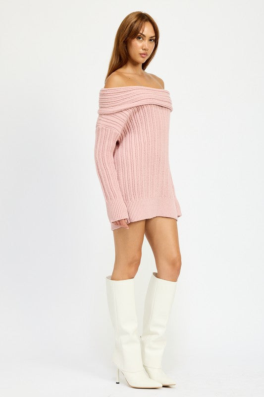 Rachel Off The Shoulder Oversized Sweater Top
