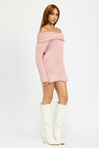 Rachel Off The Shoulder Oversized Sweater Top