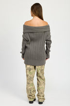 Rachel Off The Shoulder Oversized Sweater Top