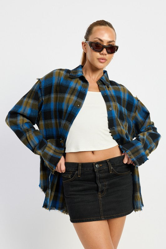 Melrose Acid Wash Vintage 90's Flannel Shirt