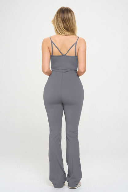 Move It Two Piece Flare Jumpsuit &amp; Jacket Activewear Set