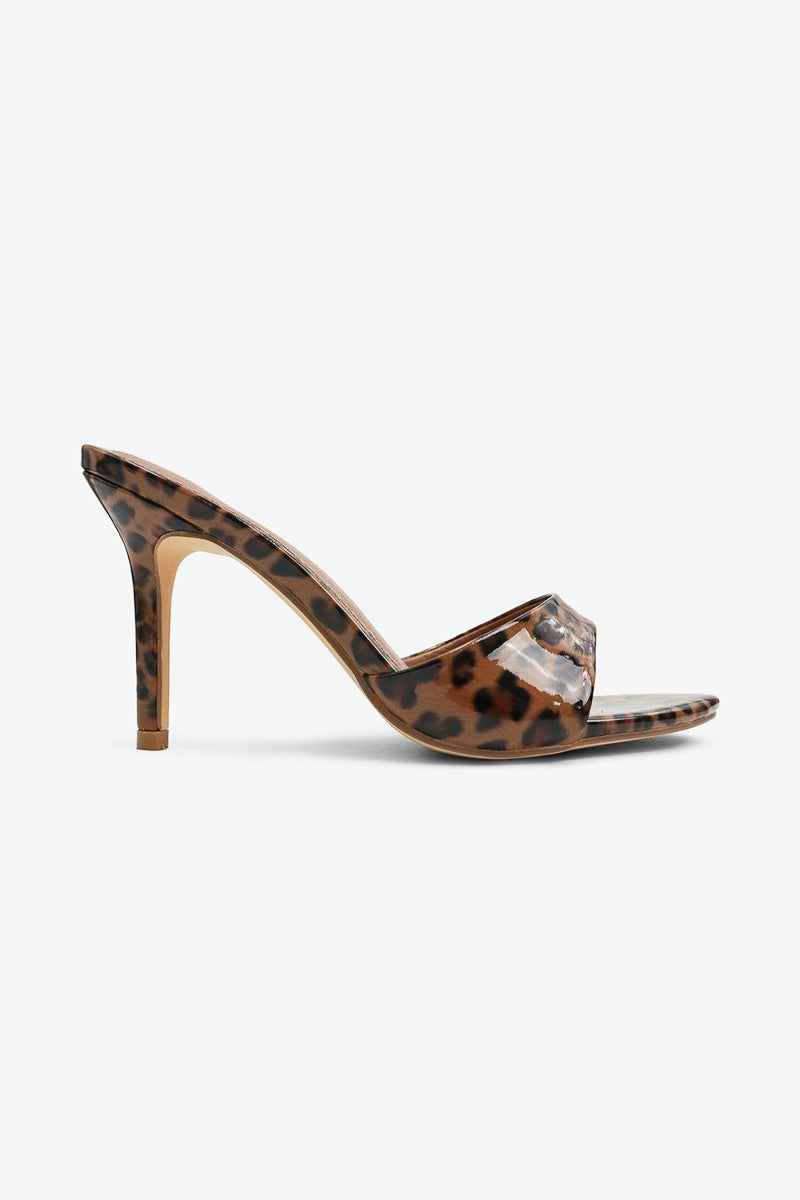 Shawna Round Toe Patent High Heel Mules