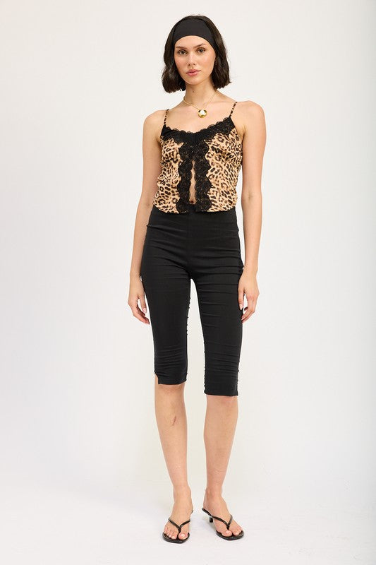 Maxine Satin Scalloped Lace Flyaway Cami Top