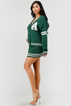 Blair Contrast Trim Two Piece Pleated Mini Skirt Set