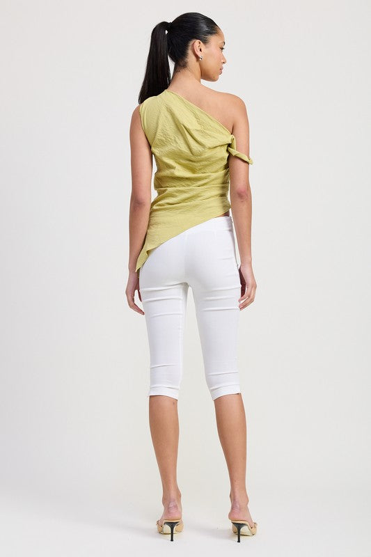 Mila Asymmetric Hem One Shoulder Tunic Top