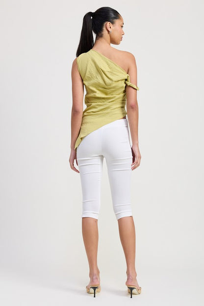 Mila Asymmetric Hem One Shoulder Tunic Top