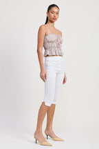 Olivia Smocked Tiered Floral Ruffle Hem Top