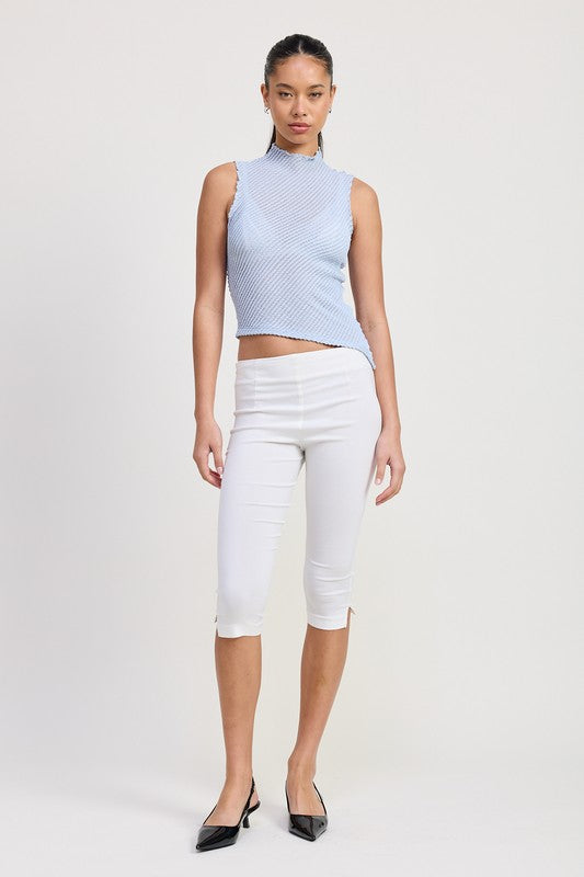 Camryn Sleeveless Asymmetrical High Neck Top