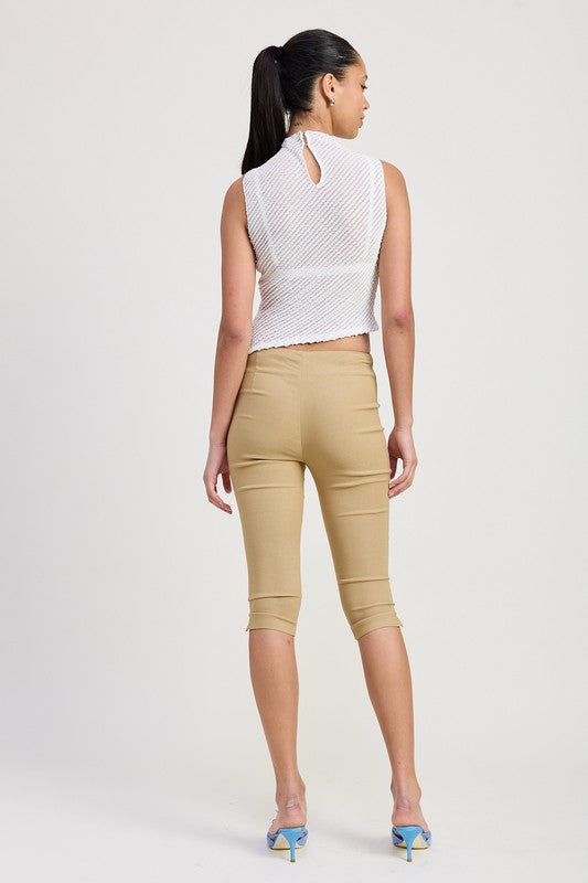 Camryn Sleeveless Asymmetrical High Neck Top