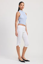 Camryn Sleeveless Asymmetrical High Neck Top