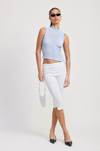Camryn Sleeveless Asymmetrical High Neck Top