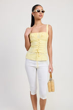 Paradis Square Neck Lace Up Corset Top