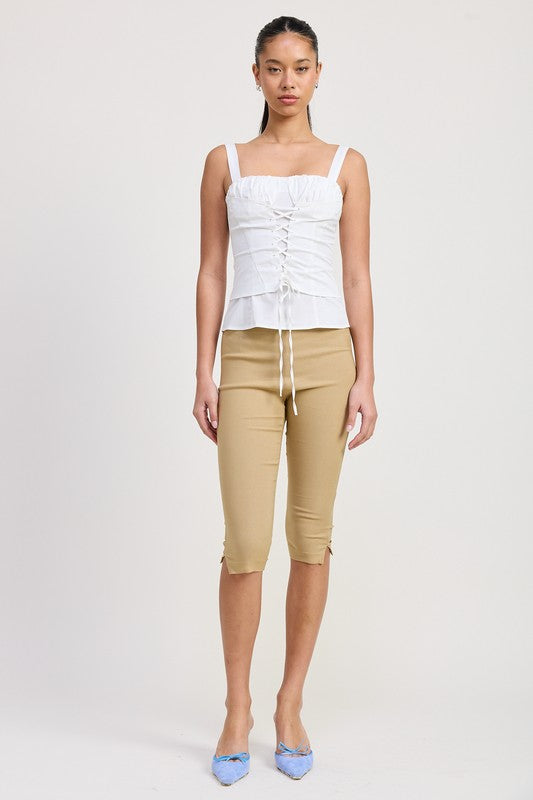 Paradis Square Neck Lace Up Corset Top