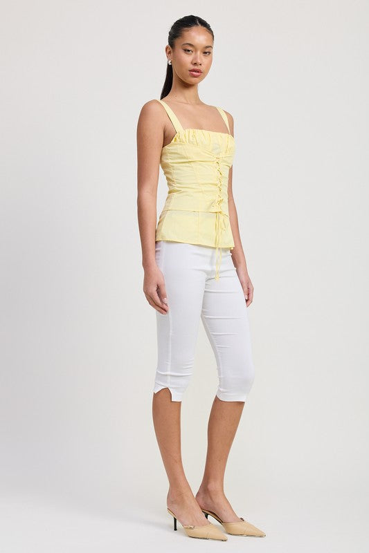 Paradis Square Neck Lace Up Corset Top