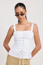 Paradis Square Neck Lace Up Corset Top
