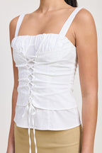 Paradis Square Neck Lace Up Corset Top