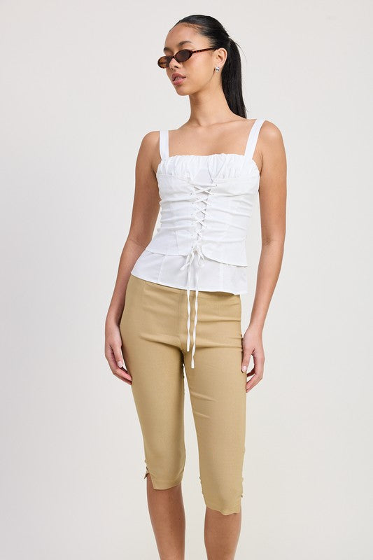 Paradis Square Neck Lace Up Corset Top