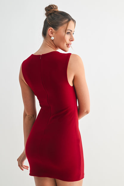 Malena Square Neck Double Lined Mini Dress