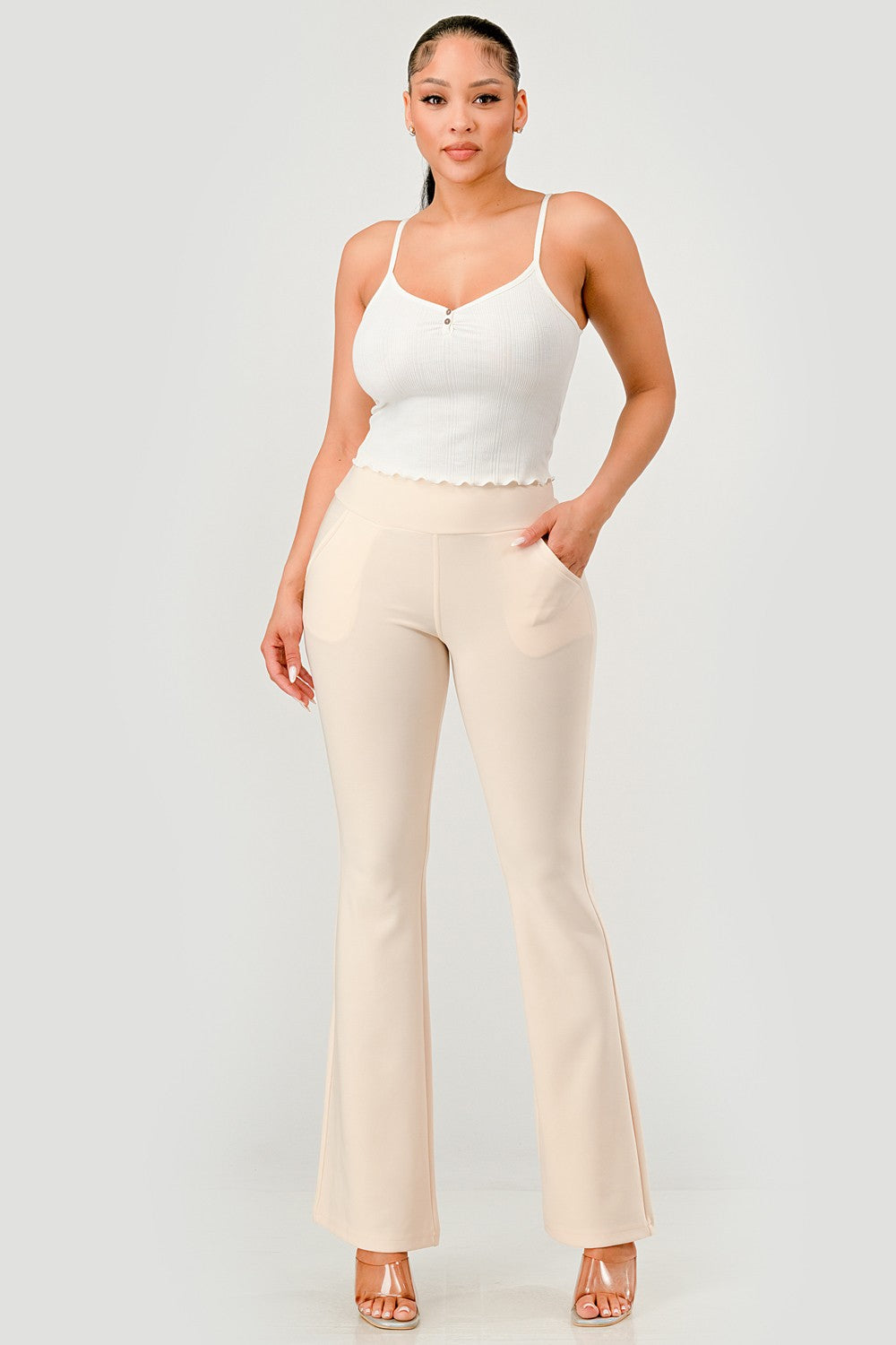 Thalia High Rise Waist Sculpting Flare Leg Pants