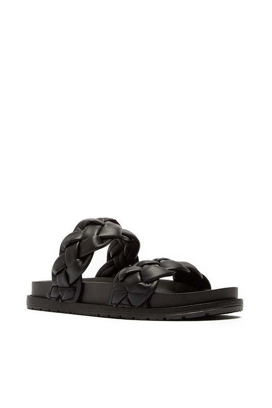 Vaca Double Braids Flatform Slide Sandals