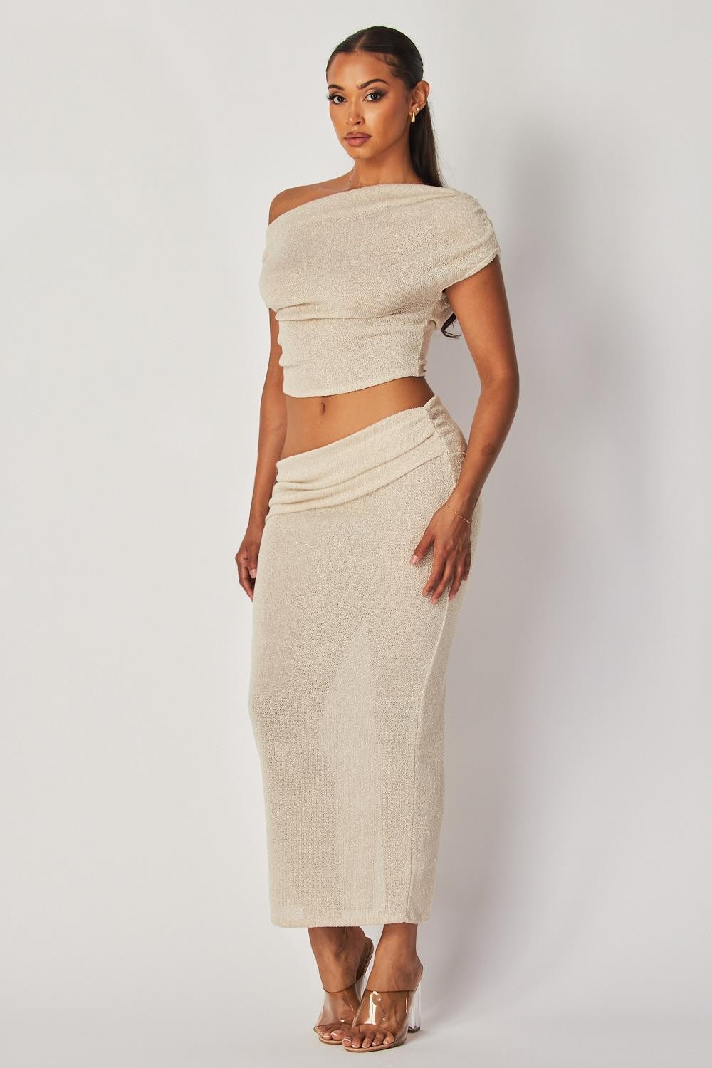 Maliah Two Piece Fold Over Maxi Skirt Set
