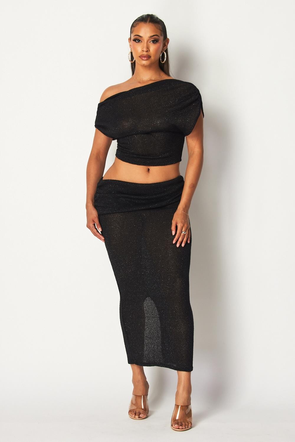Maliah Two Piece Fold Over Maxi Skirt Set