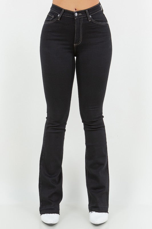 Judy High Waist Contrast Stitch Bootcut Jeans
