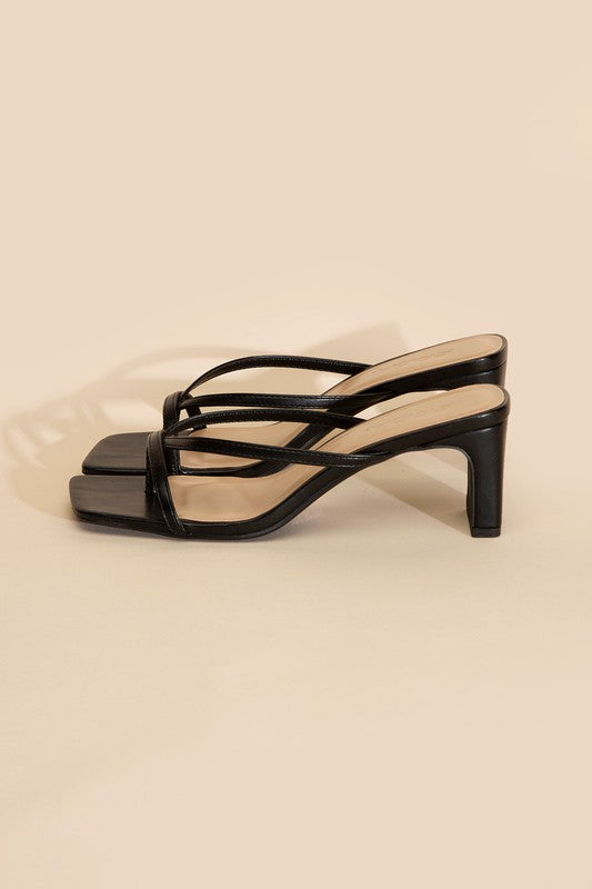 Emy Structured Heel Thong Mule Sandals